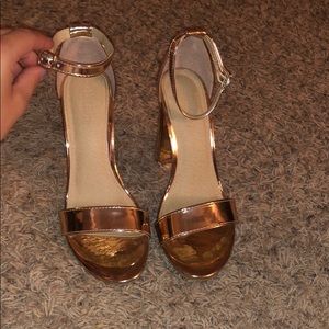 Rose gold pump heels